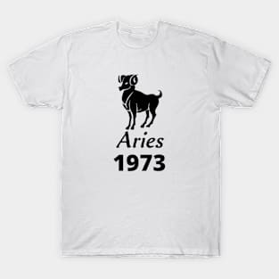 Black Aries Zodiac 1973 T-Shirt